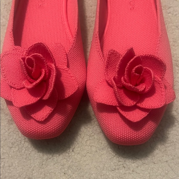 Rothy's Coral Flats with Floral Accent - Picture 2 of 4